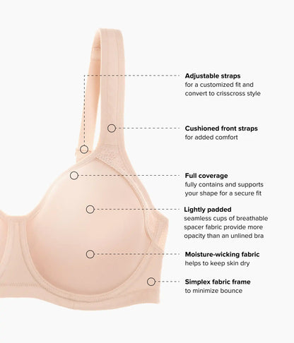 Lindsey Sport Contour Underwire Bra: Sand