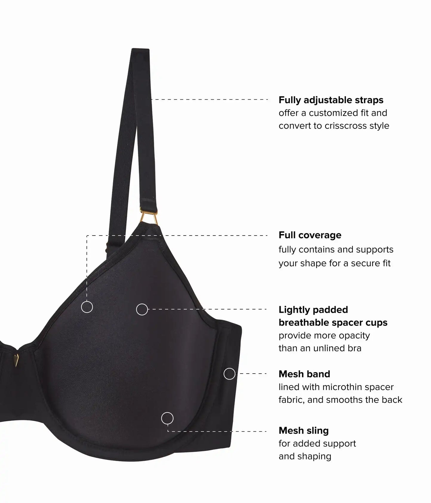 Simply Done T-Shirt Bra: Black