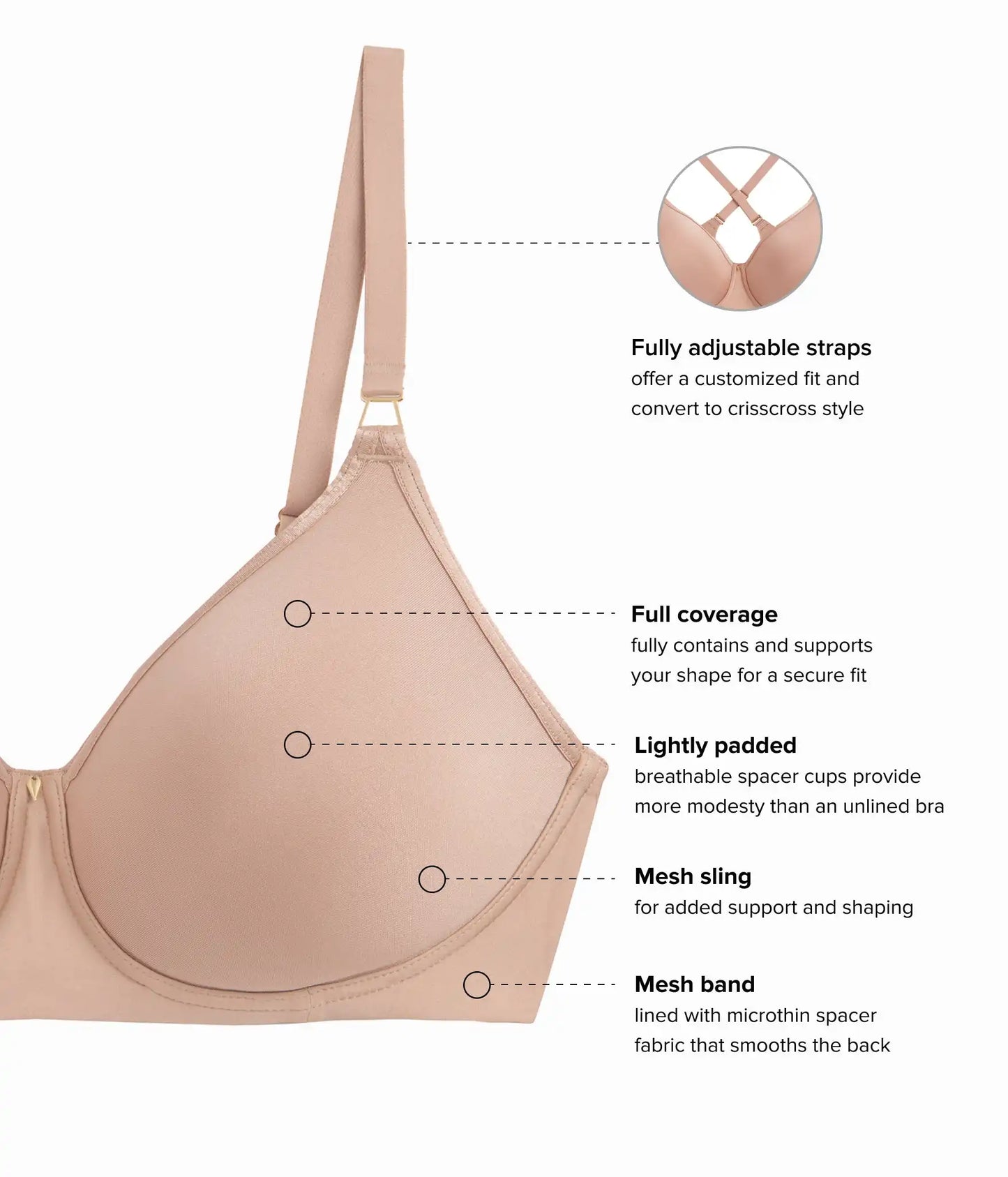 Simply Done Wire Free T-Shirt Bra: Roebuck